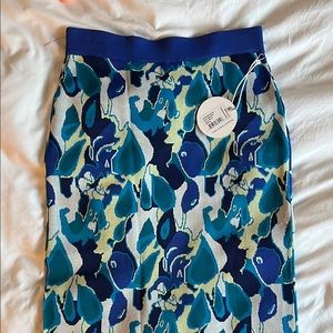 STAUD Blue Knee-Length Pencil Skirt Casual